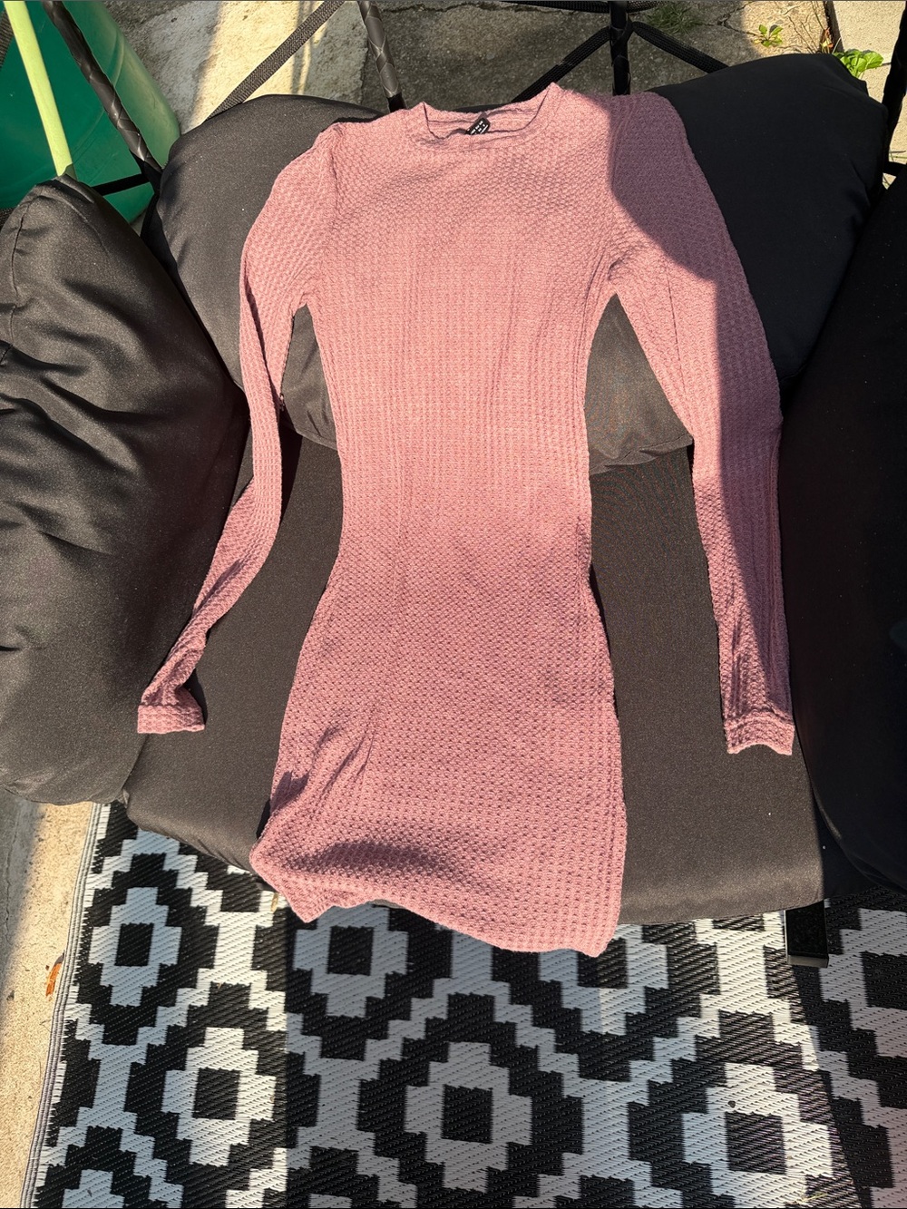 SHEIN Mauve Pink Long Sleeve Bodycon Dress